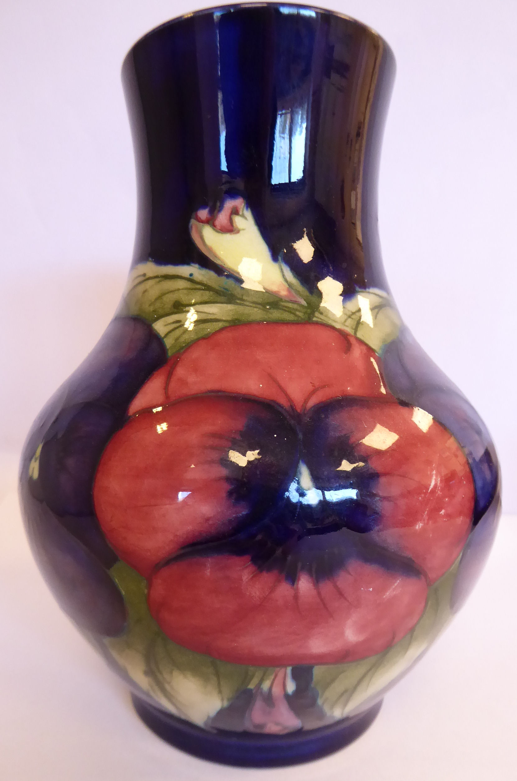 A Moorcroft pottery vase of bulbous form with a wide, upstand neck, - Image 3 of 6
