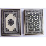 Two similar late 19th/early 20thC Indian two part card cases,