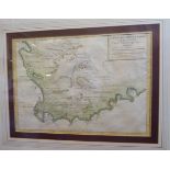 A mid 18thC Jacques N Bellin coloured map 'Le Pays Des Hottentots aux Environs du Cap de Bonne