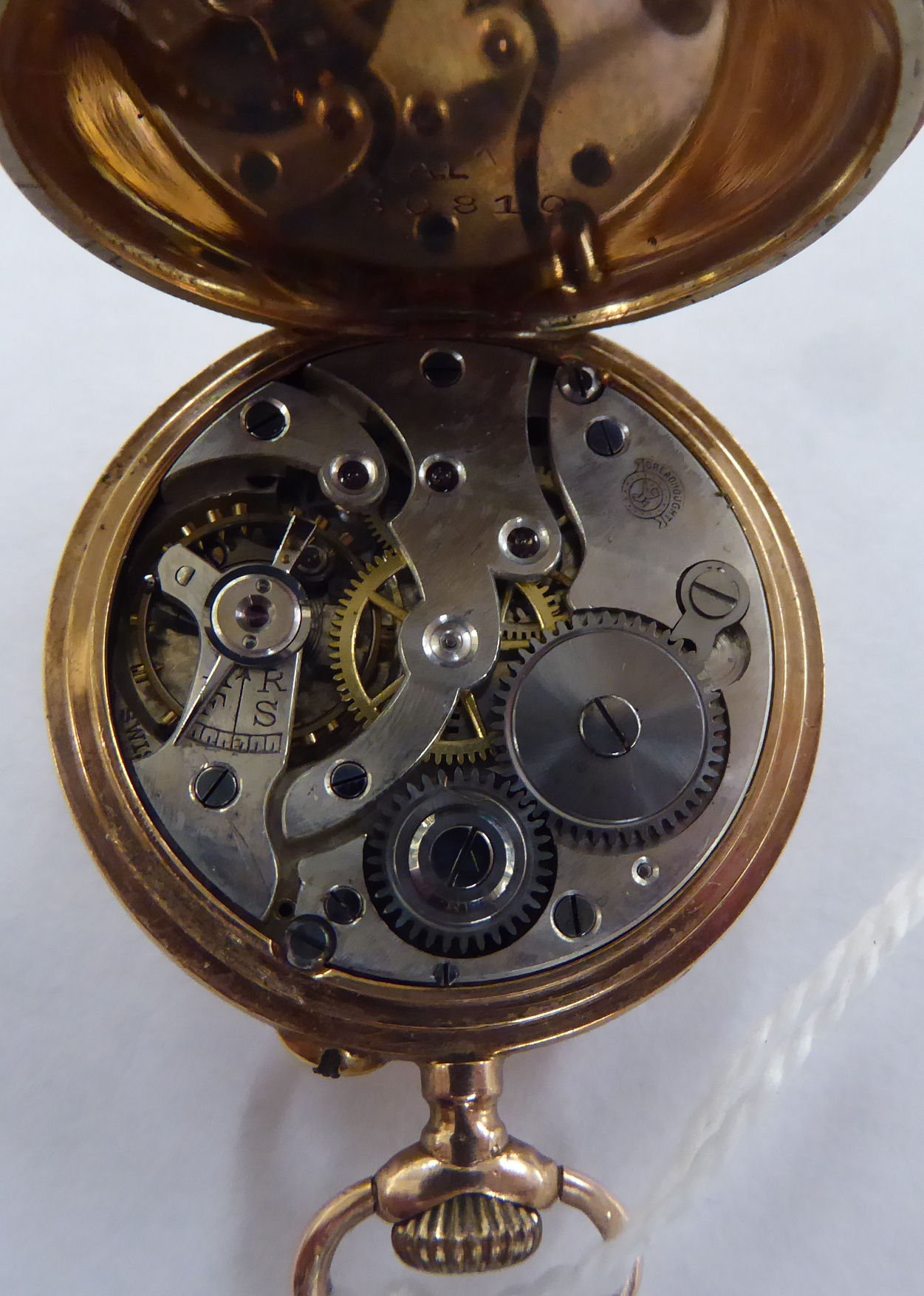 A 9ct gold cased fob watch, - Image 3 of 3