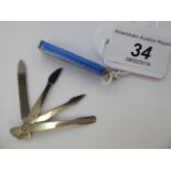 A miniature travel manicure set,