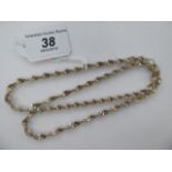 A silver coloured metal double twist design necklace stamped 925 11