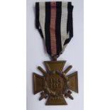 A Great War German Cross of Honour with 45 RY Pforzheim verso, on a black,