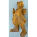 A rusted cast iron model 'Mr Rabbit' 19''h F