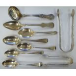 19th and 20thC silver flatware: to include a Queen's pattern sifter spoon;