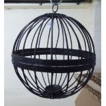 An iron wire spherical candle cage 15''dia CA