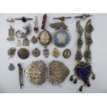 Silver and white metal items of personal ornament: to include belt buckles,