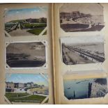 Two early 20thC, uncollated album collections of British and Continental European picture postcards,