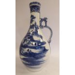 A late 18thC Chinese porcelain bottle vase of ovoid form, the narrow,