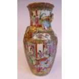 An early 20thC Canton Export porcelain vase of baluster form, having a narrow neck,