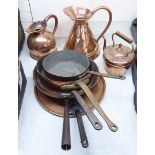 Mid/late 19thC domestic metalware: to include two dissimilar frying pans;