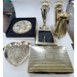 Silver collectables: to include a heart shaped pin dish,