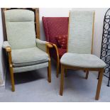 Furniture: to include a Parker Knoll cream fabric upholstered,