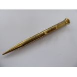 A Mordan Everpoint 9ct gold cased propelling pencil with engine turned,