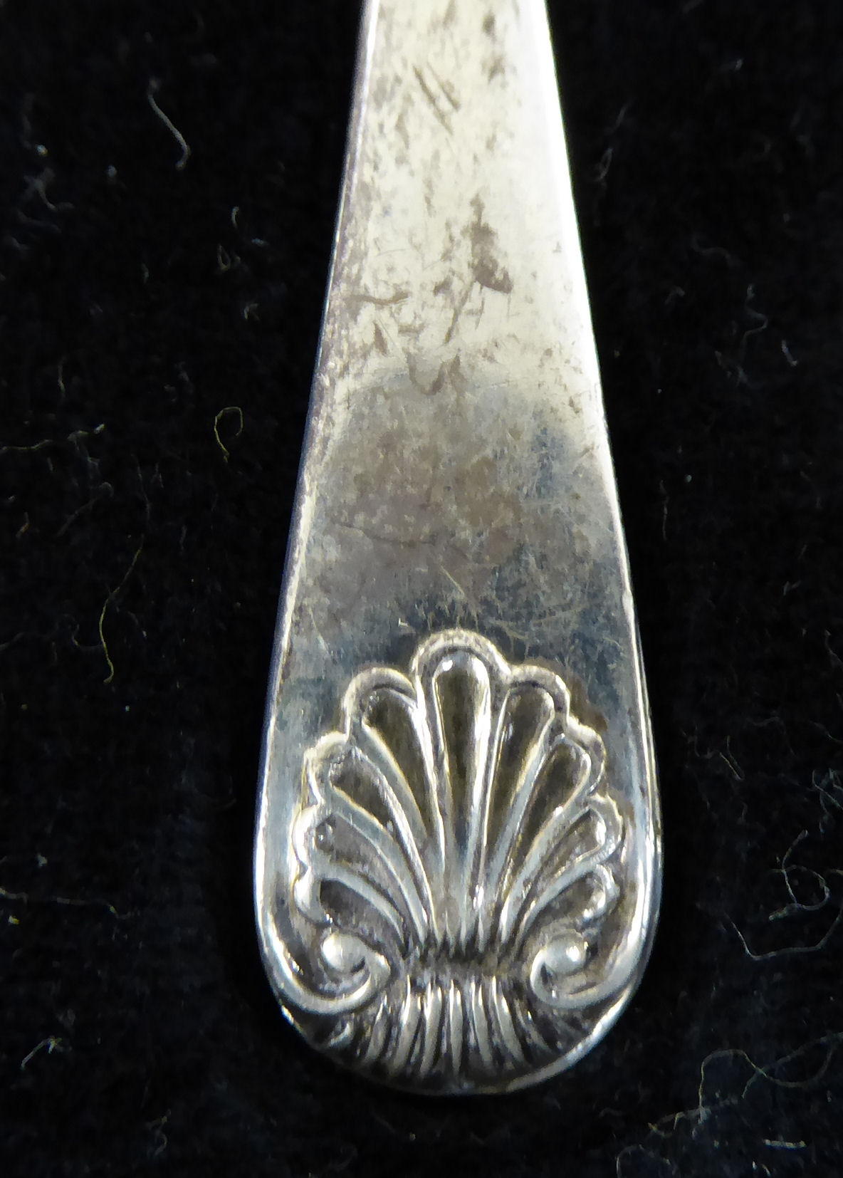 A set of six silver teaspoons with shell cast terminals; - Image 2 of 2