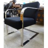 A Ralph Lauren Twilight design, stainless steel framed desk chair,