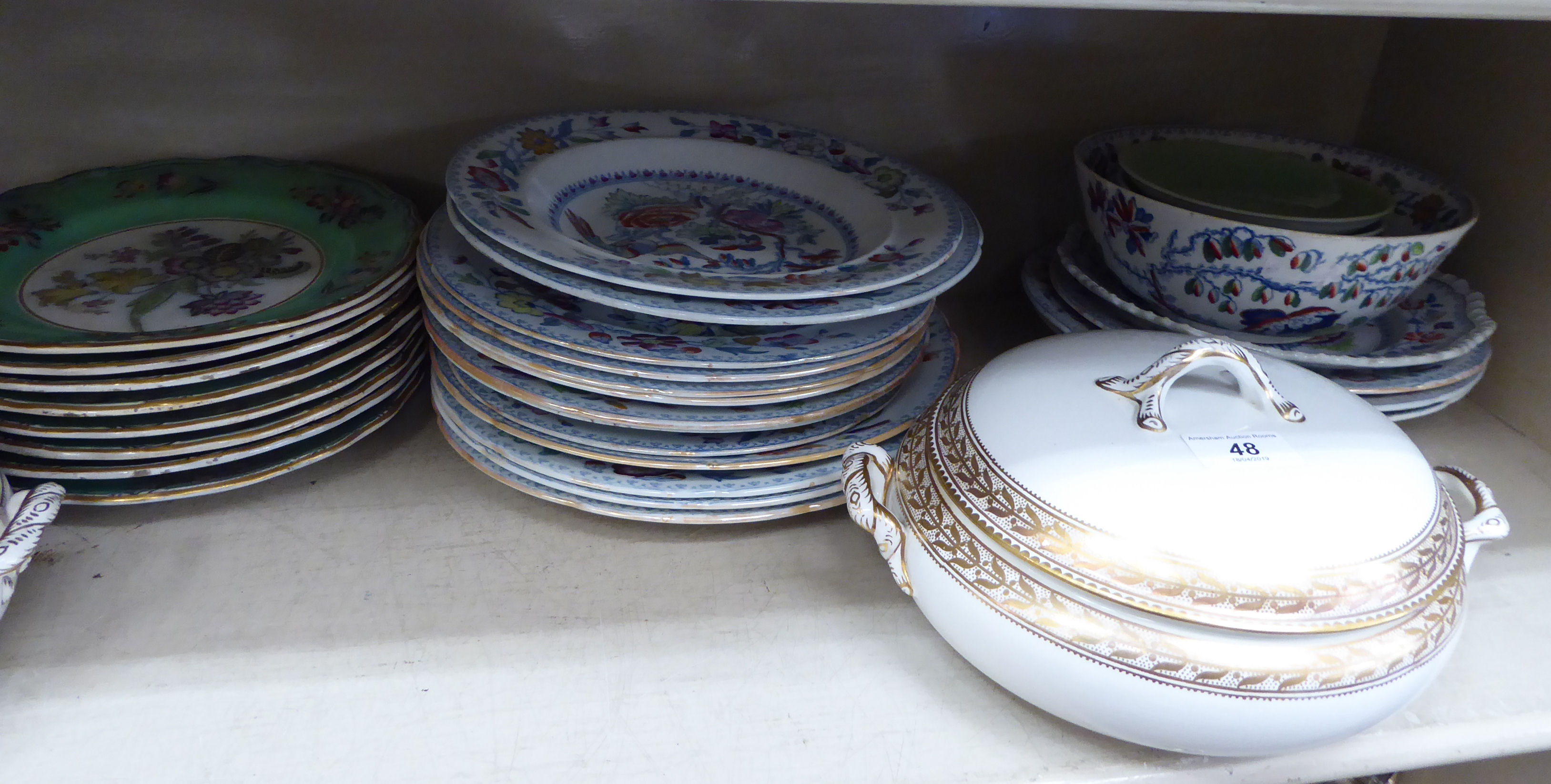 Late Victorian ceramic tableware: to include a Mason's Ironstone china dessert service BSR - Image 3 of 3