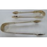 A pair of George IV silver sugar tongs London 1827;