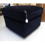 A Greengate black velvet upholstered pouffe,