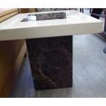 A modern reconstituted stone and marble effect coffee table,