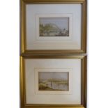 Two mid 19thC Le Blond prints, viz. 'Castle of Heidelberg' and 'The Britannia Bridge' 2.5'' x 3.