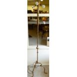 A modern rustic design gilt metal standard lamp,