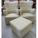 A pair of modern fan back design bedroom chairs,