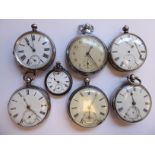 Seven pocket watches (slightly incomplete), viz.