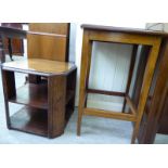 Two similar 1930s oak occasional tables 18''h 16''w & 28''h 17''w BL