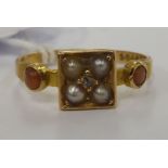 A late Victorian 15ct gold diamond,