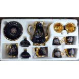 A Bemson six person china presentation tea service, decorated with birds,