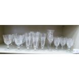 Sets of five, six and more slice cut drinking glasses: to include hocks,