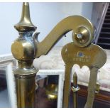 A set of Victorian brass balance scales with a knopped,