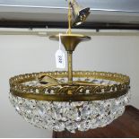 A 20thC brass and cut crystal,