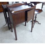 Small furniture: to include a George III mahogany nightstand with a twin handled low gallery