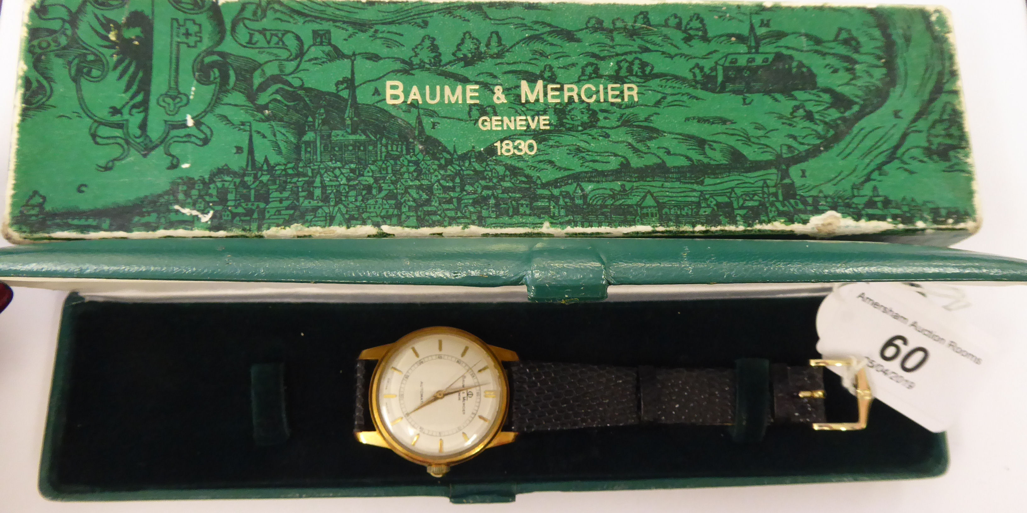 A Baume Mercier stainless steel and gilt cased wristwatch with a silver coloured baton dial, - Image 2 of 3