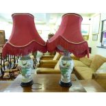 A pair of modern Chinese porcelain table lamps,