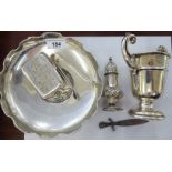 Silver and silver coloured metal items: to include a twin handled pedestal trophy cup;