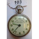 A mid 20thC Austrian made stainless steel cased 'Railway Timekeeper' pocket watch,