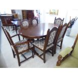 A modern Old Charm oak refectory dining table,