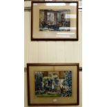 Harry Cummings - two studies of London town houses watercolours bearing signatures & dated 1946