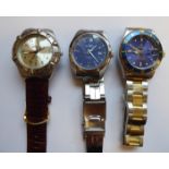 A Rolex Submariner 'look-alike' bi-coloured steel cased bracelet wristwatch;