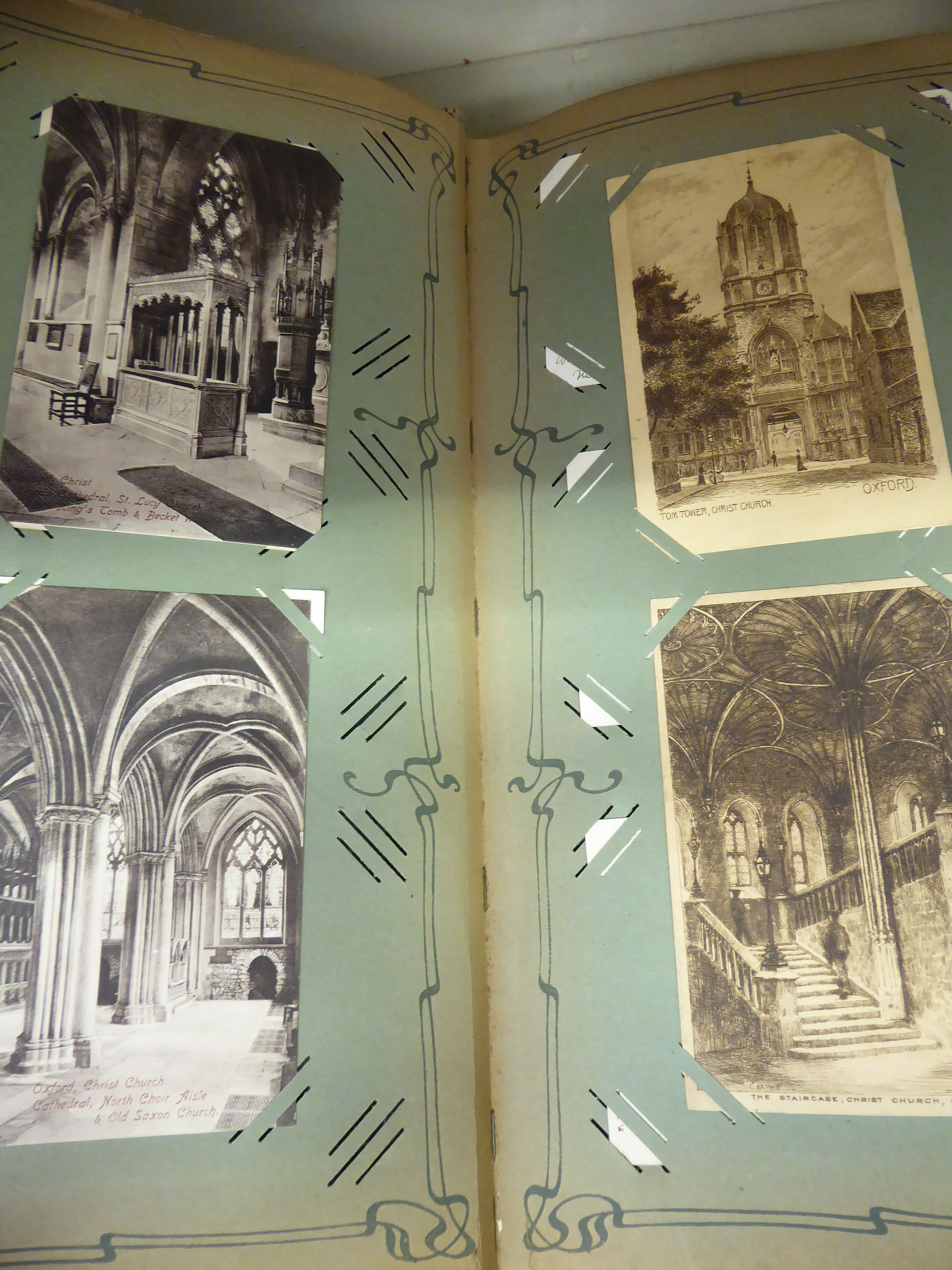 Two early 20thC uncollated album collections of picture postcards,