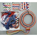 Native shell and micro beadwork items of personal ornament: to include a collar,