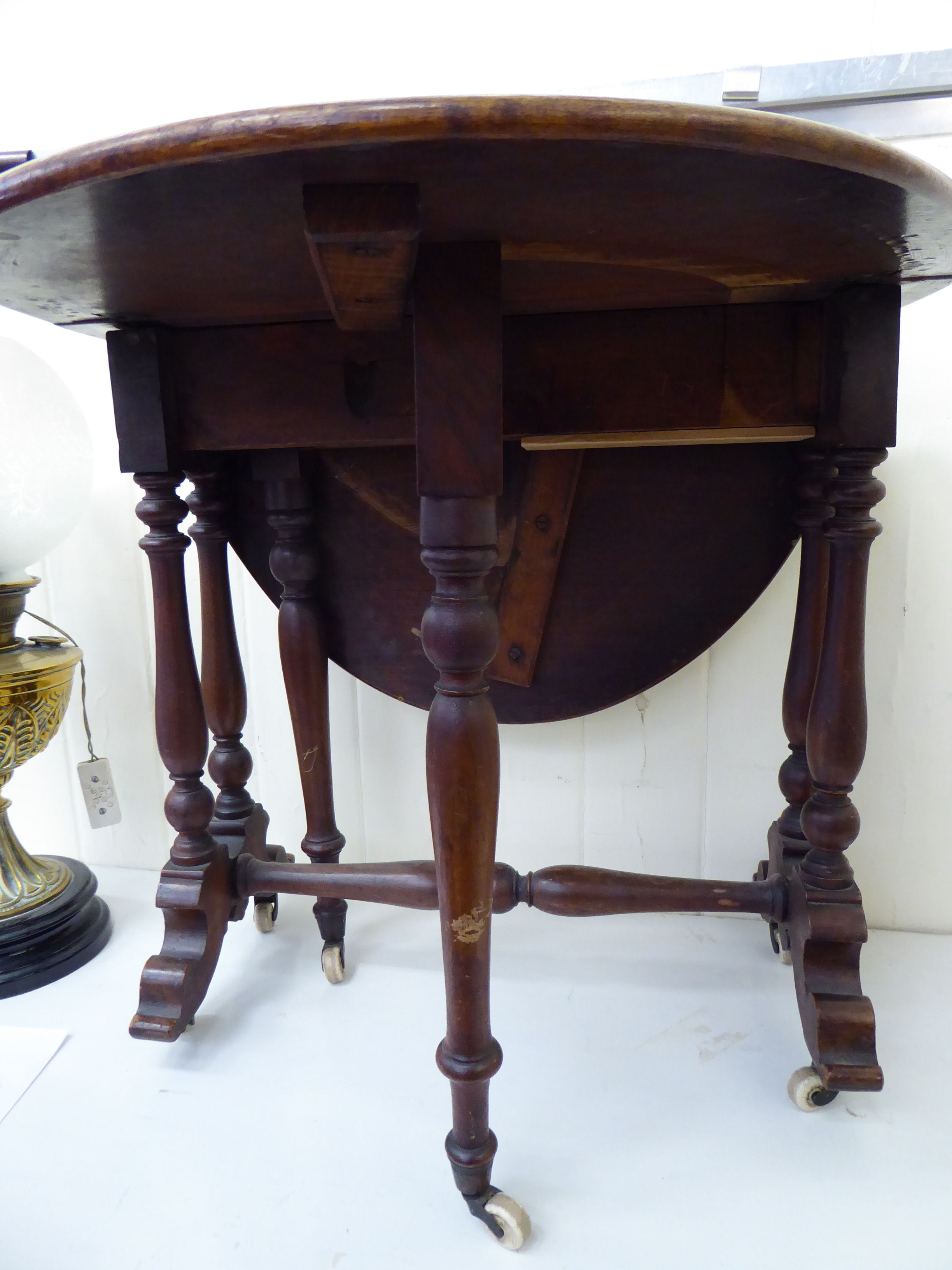 A late Victorian mahogany Sutherland table, - Image 2 of 2