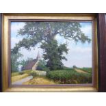 David Smith - 'Church near Rivenhall' oil on canvas bears a signature 13.5'' x 17.