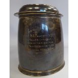 A Georgian inspired silver tankard of broad, slightly bulbous,