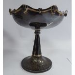 An Art Deco silver sweet dish with a uniformly cast, wavy rim, on the shallow bowl,