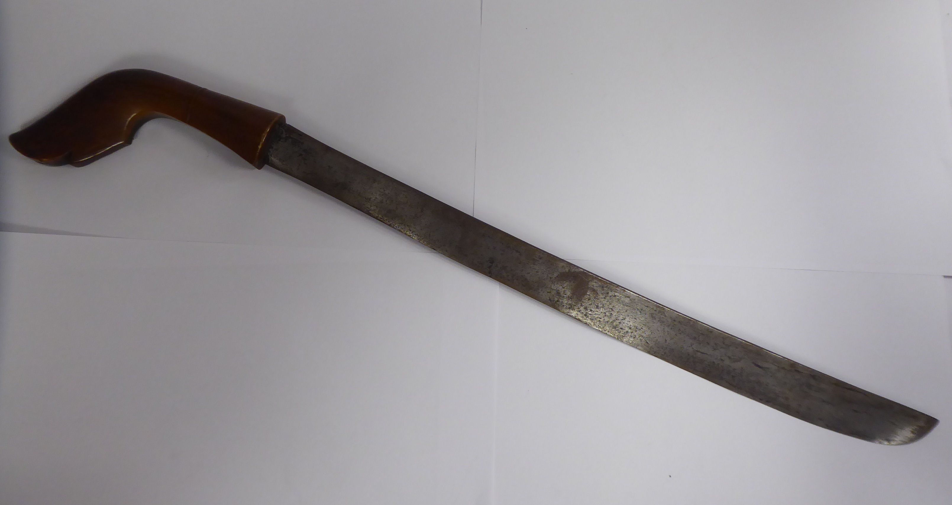 An 'antique' Japanese short sword with a carved horn handle, - Image 3 of 4