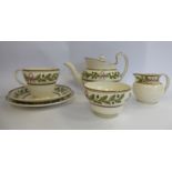 A bachelor's Wedgwood Eturia creamware tea set, manufactured for James Powell & Sons,